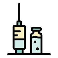 Injection syringe icon color outline vector