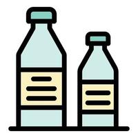 vector de contorno de color de icono de botellas médicas