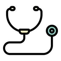 Stethoscope icon color outline vector