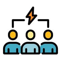 Team opportunity icon color outline vector