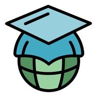 Global education icon color outline vector