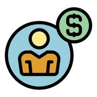 Candidate salary icon color outline vector