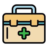 First aid kit icon color outline vector