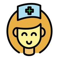 Family doctor icon color outline vector