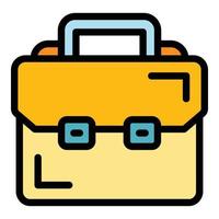 Briefcase icon color outline vector