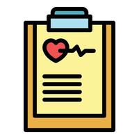 Heart rate board icon color outline vector