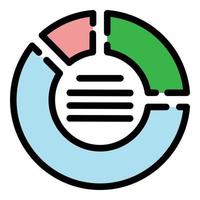 Crisis chart icon color outline vector