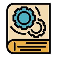 Technical book icon color outline vector