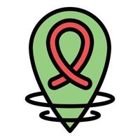 vector de esquema de color de icono de donación de cáncer