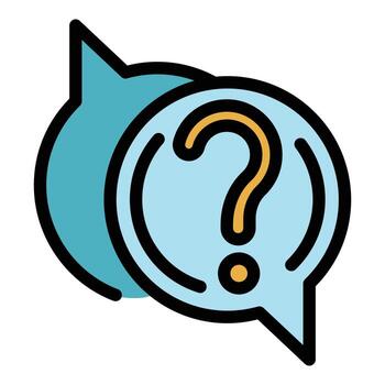 Solving chat problem icon color outline vector