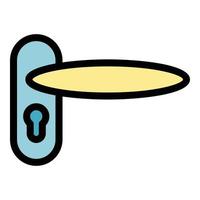 Device door handle icon color outline vector