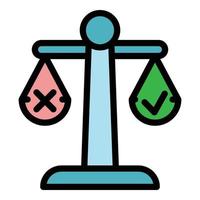 Scale decision icon color outline vector