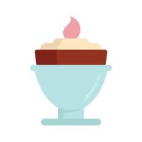 Glass cake icon flat isolated vector