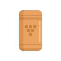 Wine cork icon flat isolated vector