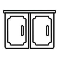 Wood wardrobe icon outline vector. Home furniture vector