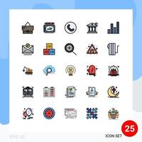 paquete de iconos de vector de stock de 25 signos y símbolos de línea para elementos de diseño de vector editables de banco de análisis de teléfono de gráfico de marca de verificación