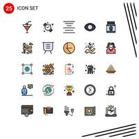 Set of 25 Modern UI Icons Symbols Signs for toxic poison text medical vision Editable Vector Design Elements