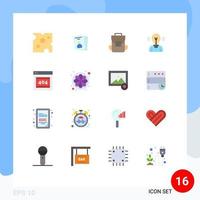 16 Thematic Vector Flat Colors and Editable Symbols of error person media user bulb Editable Pack of Creative Vector Design Elements