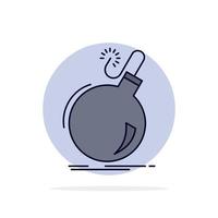 Bomb boom danger ddos explosion Flat Color Icon Vector