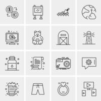 16 iconos de negocios universales vector ilustración de icono creativo para usar en proyectos relacionados con la web y dispositivos móviles