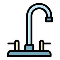 Faucet icon color outline vector