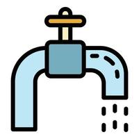 Retro faucet icon color outline vector