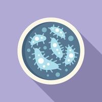 Medical experiment icon flat vector. Cell dish vector
