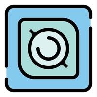 Square action camera icon color outline vector