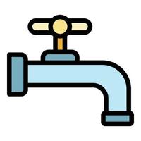 Sanitary faucet icon color outline vector