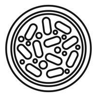 vector de contorno de icono de placa de petri de molde. celda de medicina