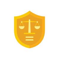 Prosecutor shield icon flat isolated vector