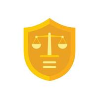 Prosecutor shield icon flat isolated vector