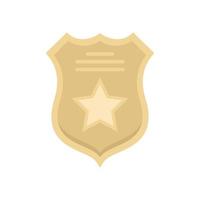 Prison guard shield icon flat isolated vector