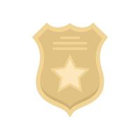 Prison guard shield icon flat isolated vector