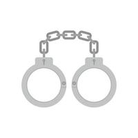 Policeman handcuffs icon flat isolated vector