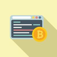 vector plano de icono criptográfico web. dinero bitcoin