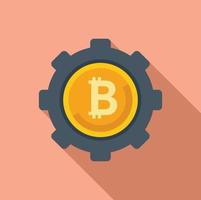 Cryptocurrency gear icon flat vector. Financial payment vector