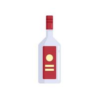 Drink vodka bottle icon flat isolated vector