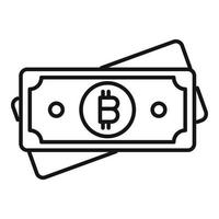 Crypto cash icon outline vector. Money bitcoin vector