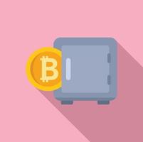 Cryptocurrency safe icon flat vector. Digital finance vector