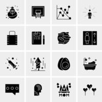 16 iconos de negocios universales vector ilustración de icono creativo para usar en proyectos relacionados con la web y dispositivos móviles