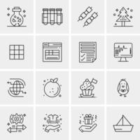 16 iconos de negocios universales vector ilustración de icono creativo para usar en proyectos relacionados con la web y dispositivos móviles