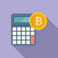 Cryptocurrency calculator icon flat vector. Crypto business vector