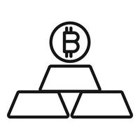 Cryptocurrency gold bar icon outline vector. Crypto money vector