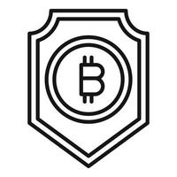 Crypto shield icon outline vector. Business money vector