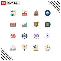 Modern Set of 16 Flat Colors and symbols such as cassette analog backpack water marine Editable Pack of Creative Vector Design Elements