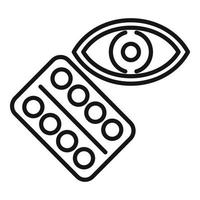 Eye pills icon outline vector. Test clinic vector