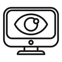 Eye monitor care icon outline vector. Test clinic vector