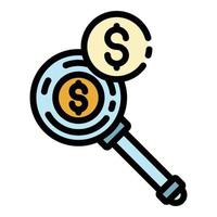 Money searching icon color outline vector