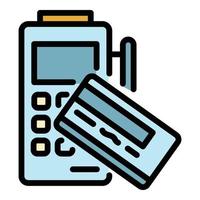 Payment machine icon color outline vector